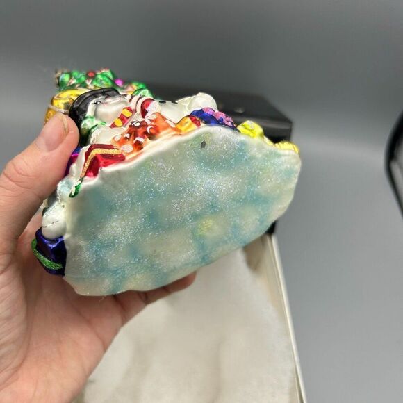 Christopher Radko Ornament‎ with Box Santa Sleigh Glass Trim A Tree-O Glitter - Picture 14 of 14